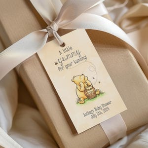 Classic Winnie the Pooh Birthday Thank you Tags, Gift Tags, Party favors, Printable, Digital, Editable, 2 x 3.5, JPG, PDF