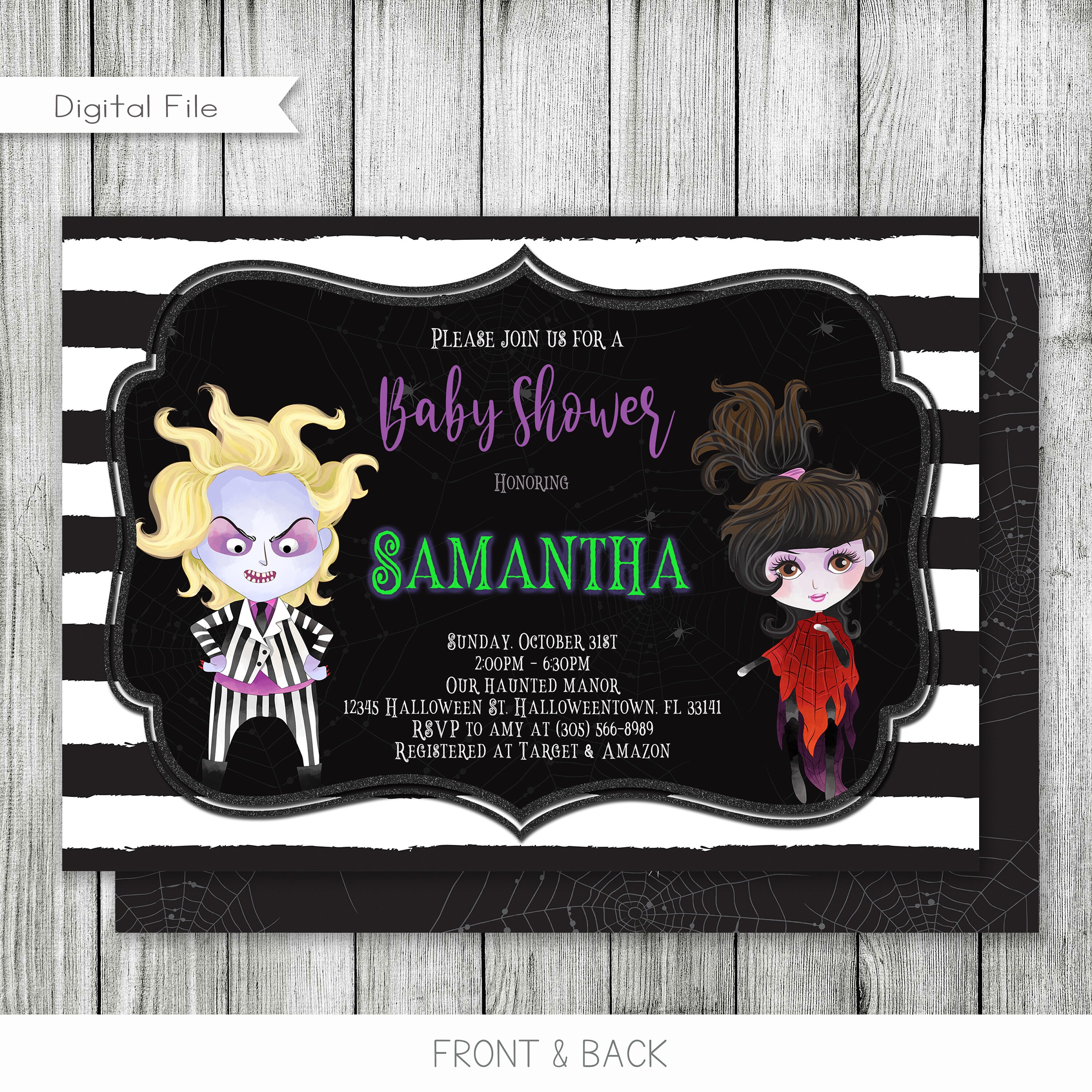 Beetlejuice Baby Shower Invitation Beetlejuice Baby Shower Etsy