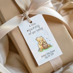 Classic Winnie the Pooh Birthday Thank you Tags, Gift Tags, Party favors, Printable, Digital, Editable, 2 x 3.5, JPG, PDF