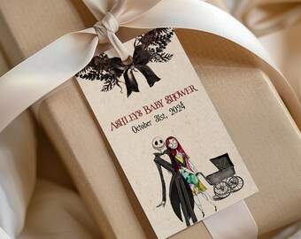 Nightmare Baby Shower Favor Tags, Printable Gift Tags (Digital)