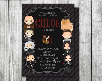 Creepy Halloween Family Birthday Invitation, Halloween Family Birthday Invitation, Halloween theme Birthday Invitation, Digital Download