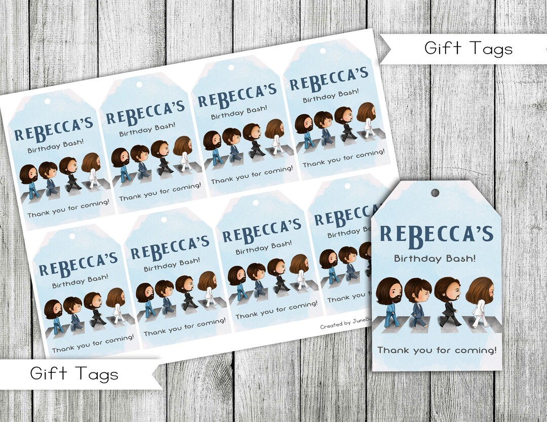 Rock Band Birthday Thank You Tags, Rock Band Favor Tags, Rock Band Gift