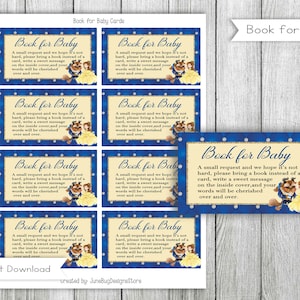 Belle en het beest babyshowerboek voor baby, boek voor babykaart, babyshowerboek voor babyverzoekkaart, digitaal, instant download
