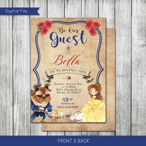 Beauty and The Beast Birthday Invitation, Baby Beauty & Beast Invitation, Beauty and The Beast Birthday Invitations, digital, Personalized