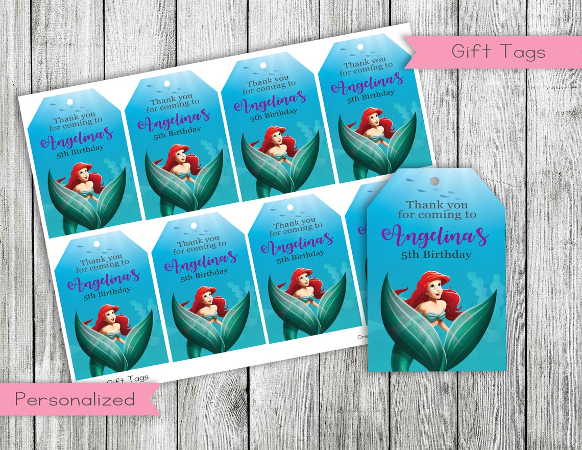 The Little Mermaid Bottle Labels Ariel Labels Little mermaid | Etsy