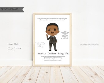 Martin Luther King Print, Inspirational Sign, 8x10 (Digital File)