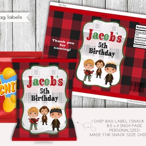 Home Alone Geburtstag Snack Größe Chip Beutel Etikett, allein zu Hause Etiketten, klassische Filme Gastgeschenke, personalisiert, digital