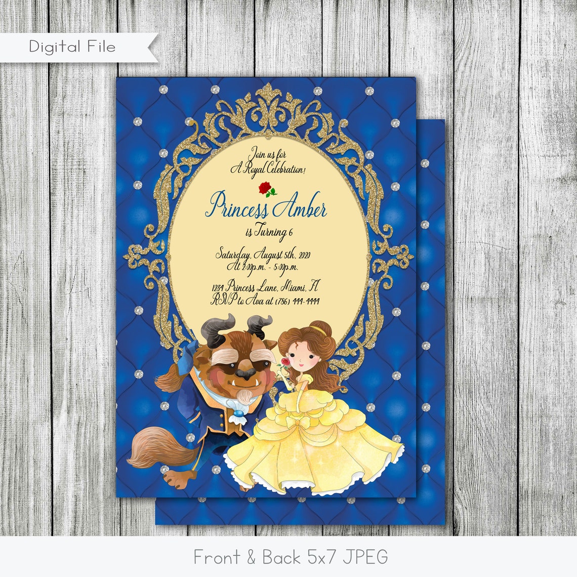 Beauty and the Beast Thank You Tags Gift Tags Party Favors | Etsy