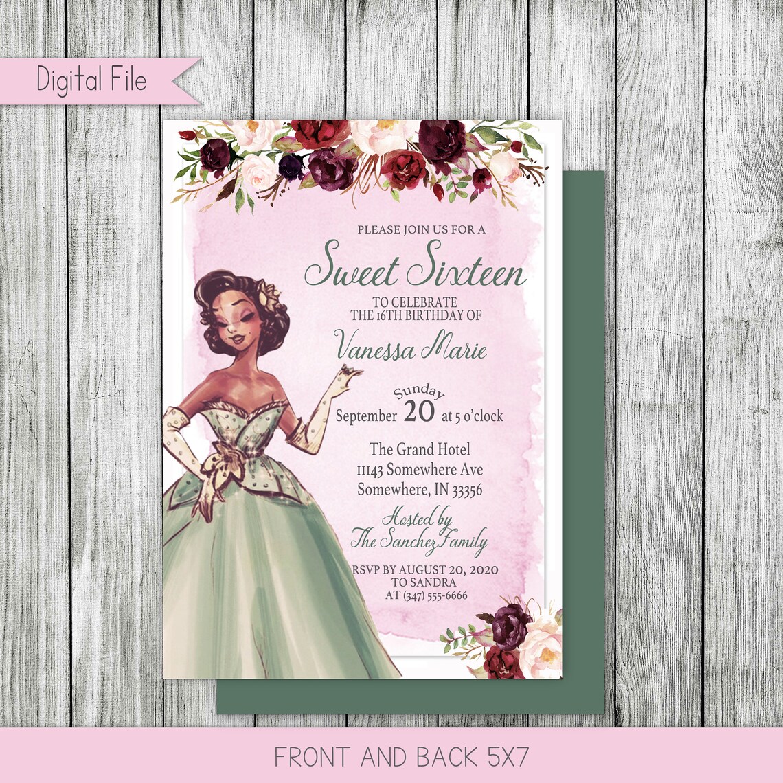 Tiana The Princess & the Frog Disney Princess Sweet 16 | Etsy