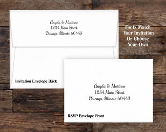 RETURN ADDRESS PRINTING on Wedding Invitations & Response Envelopes, Return Address Sets. Customized Return Address Printing