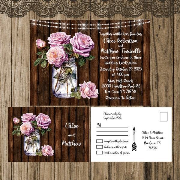 Mason Jar Invitation - Etsy