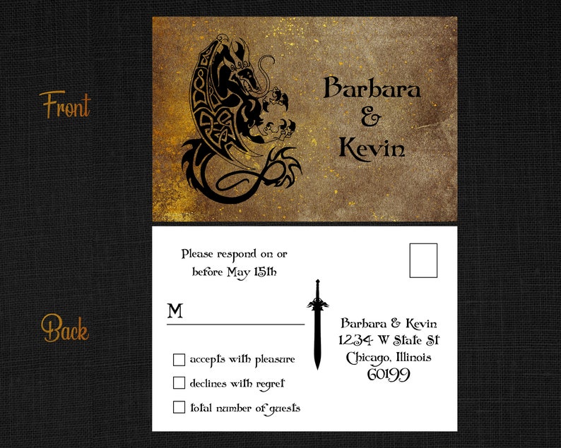 Viking Green Parchment Dragon Invitation Cheap Wedding Invitations Viking Design Invitation VIKING NORSE PARCHMENT Wedding Invitation