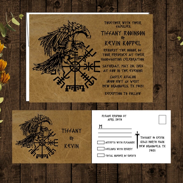 Tree of Life Viking Wedding Invitation, Medieval Celtic Wedding, Viking Design Invitation, Tree Of Life With Root Heart Design, Tree of Life