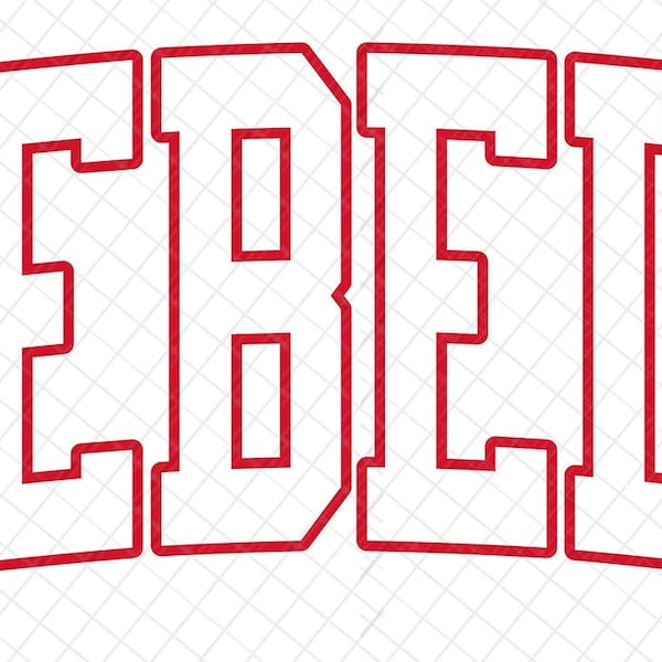 Rebels Red Arched Varsity Outline Mascot PNG/SVG/JPG, digital download, instant delivery