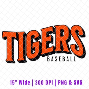 Tigers Orange and Black Wavy Mascot PNG/SVG, digital download, instant delivery
