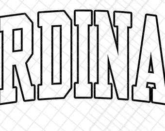 May include: Black and white outline of the word "CARDINALS" in a bold, blocky font.