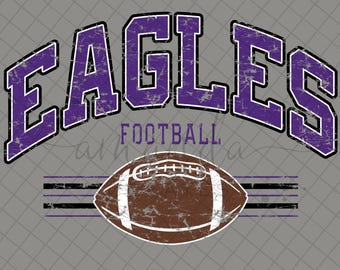 Maillot de football des Eagles PNG : design esprit école effet vieilli (téléchargement numérique)