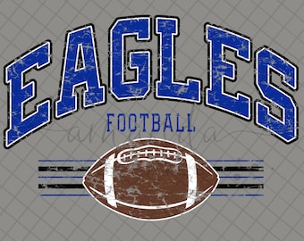 Maillot de football des Eagles PNG : design esprit école en détresse (fichier de 15 pouces de large à téléchargement numérique)