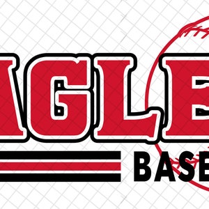 Eagles Baseball Digital Design: Red & Black PNG/JPG - Perfect for baseball enthusiasts and Eagles fans - Instant Download