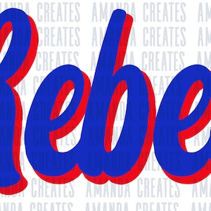 Retro Red Blue Rebels PNG, SVG, Digital File