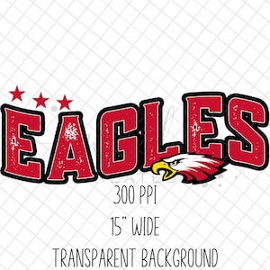 Red Eagles Curved Mascot Design PNG, Digital Download, Sublimation File