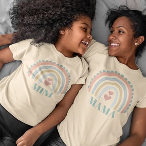 Mama und Mini Boho Regenbogen PNG Sublimationsdatei, Mama und Mini SVG, sofortiger digitaler Download