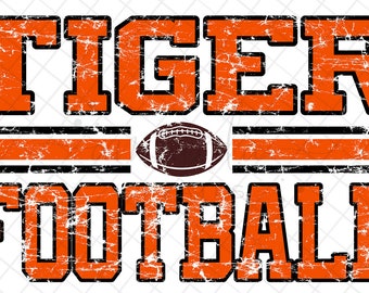 Vintage Tiger Football Mascot Design PNG & JPG, Digital Download, Sublimation File