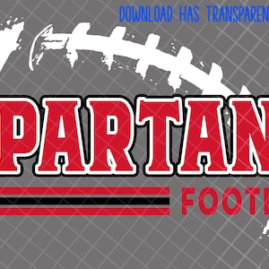 Spartans Football Digital Design: Red & Black PNG - Perfect for Football enthusiasts and Spartan Fans - Instant Download