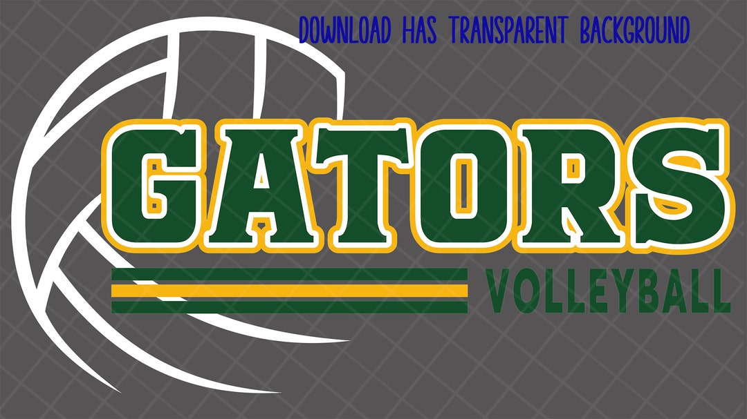 Gators Volleyball Digital Design Green & Gold PNG Perfect for
