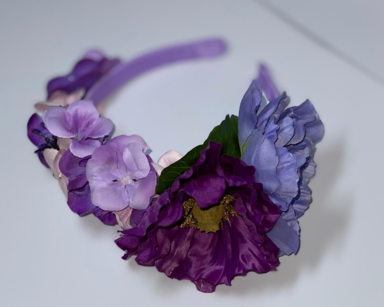 Purple Flower headband for Girls and Women Etsy