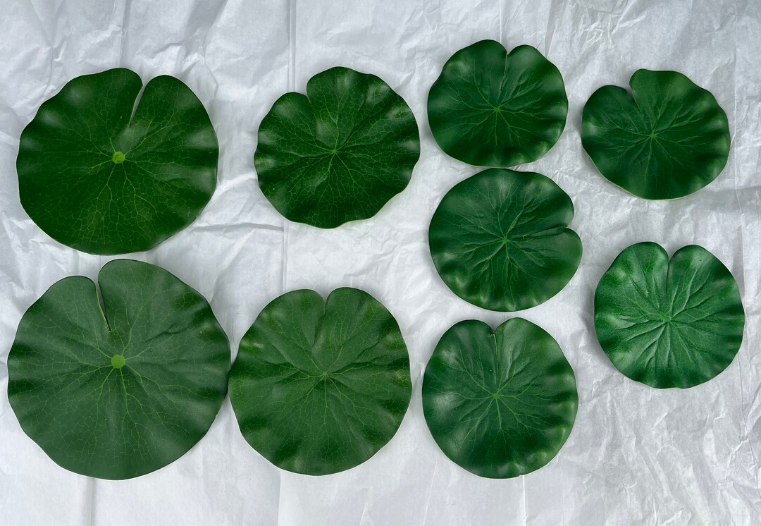 Set of 9 Medium/small Artificial Floating Lily Pads Realistic Koi Pond