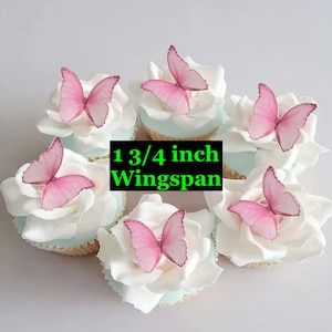 12 Pink Edible Wafer Paper Butterflies: Cupcake & Cake Toppers