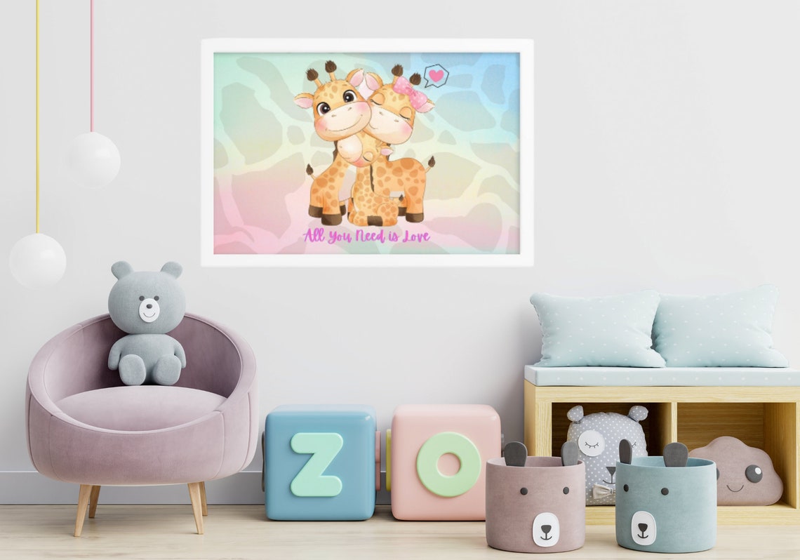 GIRAFFE NURSERY PRINT, Nursery Decor, Nursery Wall Art, Nursery Wall