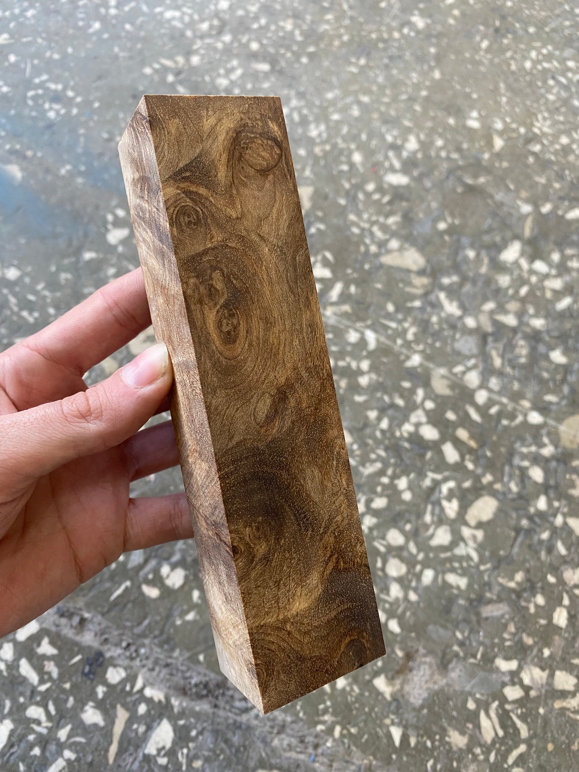 Walnut burl stabilized block scales blank knifemaking handle Etsy