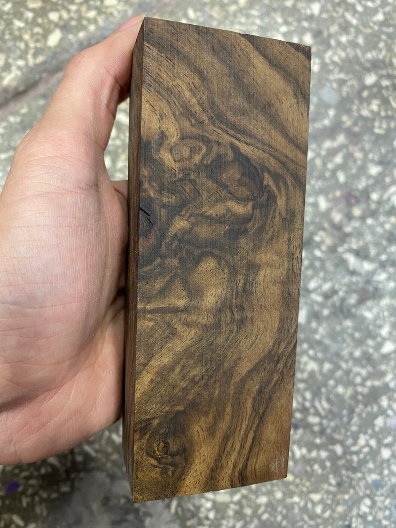Walnut burl stabilized knife block scales blank knifemaking Etsy