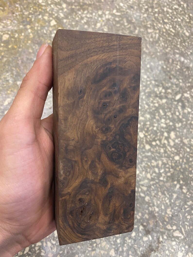 Walnut burl stabilized knife block scales blank knifemaking Etsy