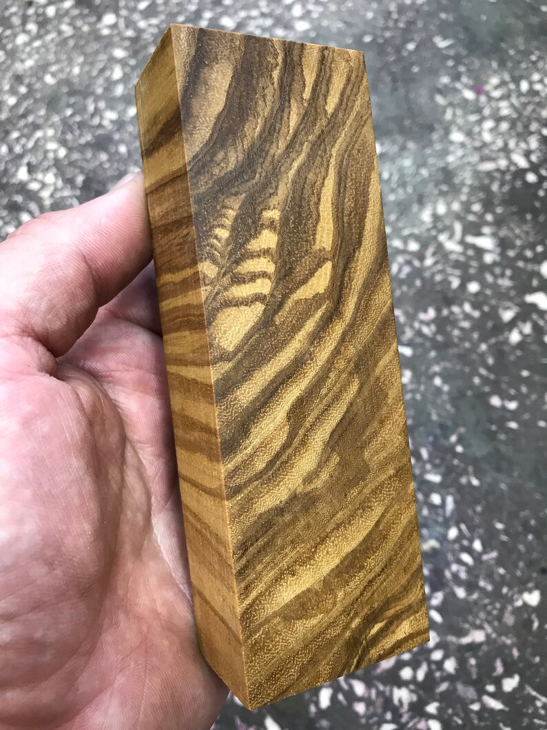 Ash olive mountain stabilized knife block scales blank Etsy