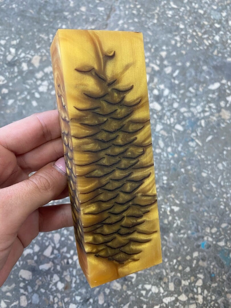 Wood Home Improvement Pinecone in resin scales knifemaking supply