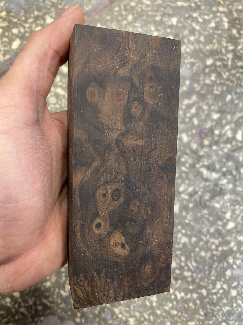 Walnut burl stabilized knife block scales blank knifemaking Etsy