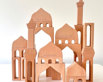 Extra Large Masjid Building Blocks | 41 pieces | Toys for Kids | Kids Wooden Building Blocks | Islamic Children’s Gifts | Islamic Toys
