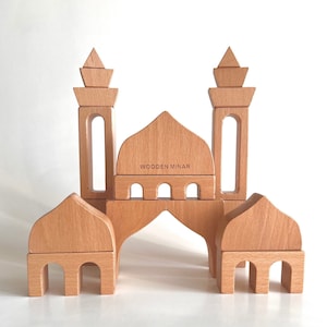 Wooden Masjid Building Blocks | Toys for Kids | Kids Wooden Building Blocks | Islamic Children’s Gifts | Islamic Toys |