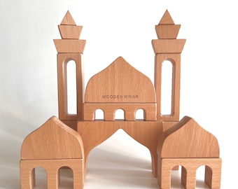 Wooden Masjid Building Blocks | Toys for Kids | Kids Wooden Building Blocks | Islamic Children’s Gifts | Islamic Toys |