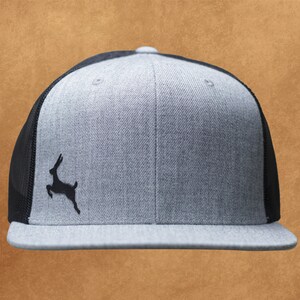 Antelope Lit Grey Tweed/Black Flat Brim Trucker