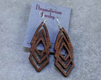 Triangulate- Ribbon Seapele + Sterling Earrings