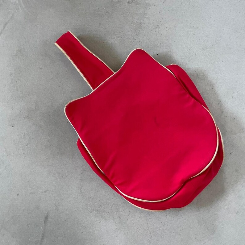 Rare Vintage small round red and white futuristic sportwear Courrèges handbag image 2