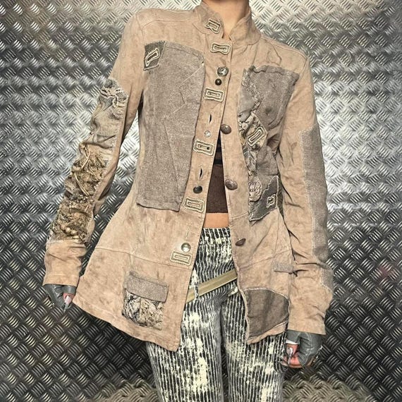 Antique Desert Patchwork Embroidered Jacket - image 2
