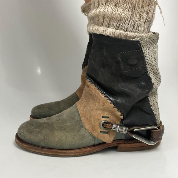 AS98 Patchwork Nomadic Layered Leather Boots - image 3
