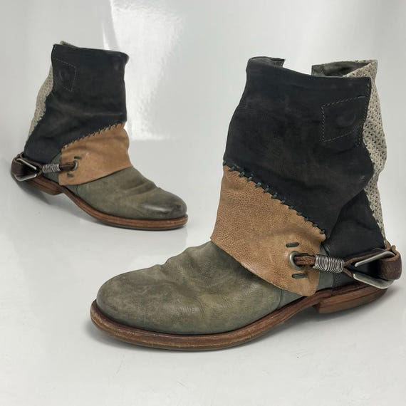 AS98 Patchwork Nomadic Layered Leather Boots - image 1