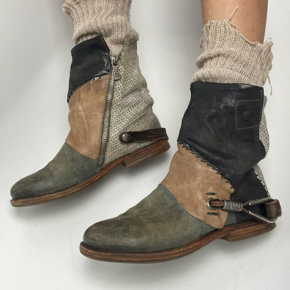 AS98 Patchwork Nomadic Layered Leather Boots - image 6