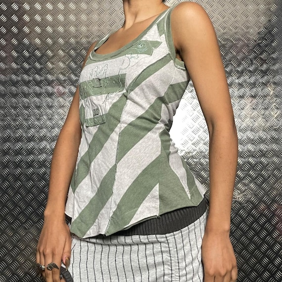 Marithé + François Girbaud Patchwork Striped Tank… - image 4